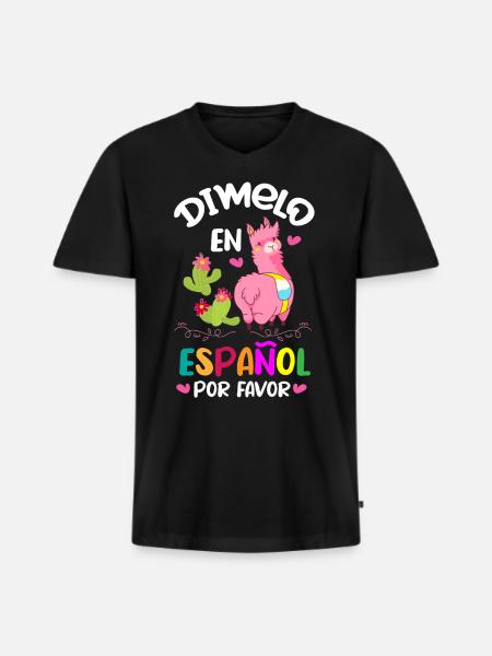 Spanischlehrer, Spanisch Unterrichten - Männer Premium Bio T-Shirt mit V-Ausschnitt - Schwarz