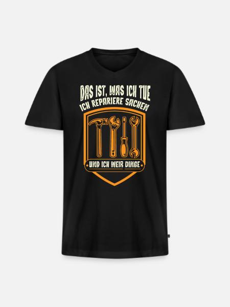Heimwerker, Heimwerken - Männer Premium Bio T-Shirt mit V-Ausschnitt - Schwarz