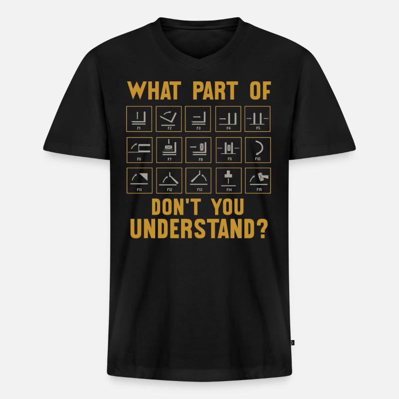 Gabelstaplerbetreiber, Lagerarbeiter, Forkstacker - Männer Premium Bio T-Shirt mit V-Ausschnitt - Schwarz