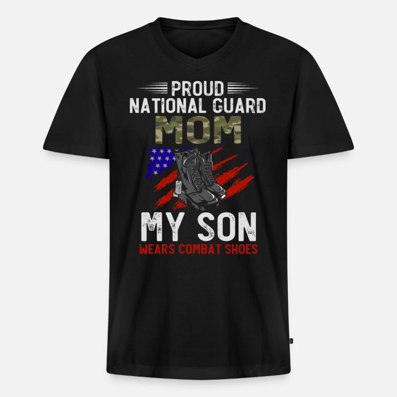 Stolze Nationalgarde Mutter - Männer Premium Bio T-Shirt mit V-Ausschnitt - Schwarz