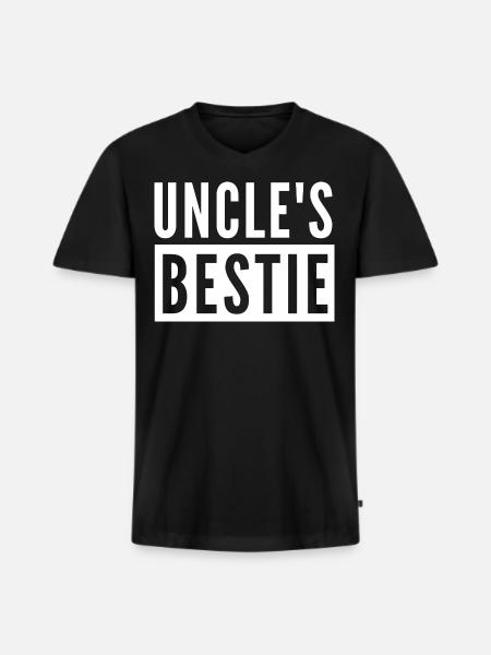 UNCLE'S BESTIE - Men's Premium Organic T-shirt with V-neck - black