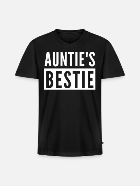 AUNTIE'S BESTIE - Men's Premium Organic T-shirt with V-neck - black
