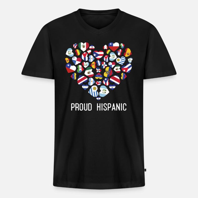Stolzer Hispanic - Männer Premium Bio T-Shirt mit V-Ausschnitt - Schwarz