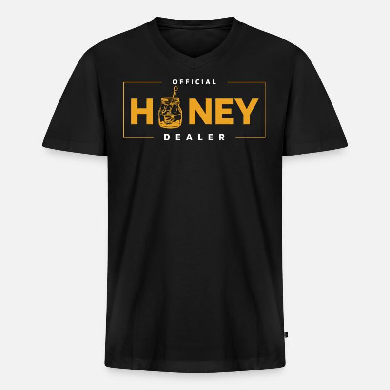 Honighändler, Honig Comp, - Männer Premium Bio T-Shirt mit V-Ausschnitt - Schwarz