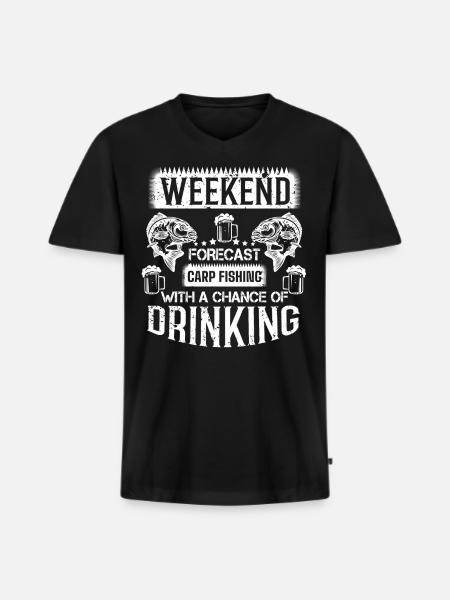 Carp fishing and drinking. - Men's Premium Organic T-shirt with V-neck - black