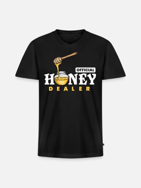 Honey Merchant, Honey Comp, - Men's Premium Organic T-shirt with V-neck - black