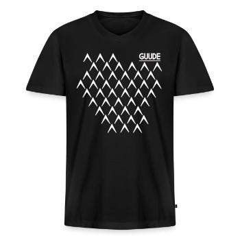 Guude Gerippt Abbelwoiglas Muster Cider Bembel - Männer Premium Bio T-Shirt mit V-Ausschnitt - Schwarz - Vorne - Nico (187cm)