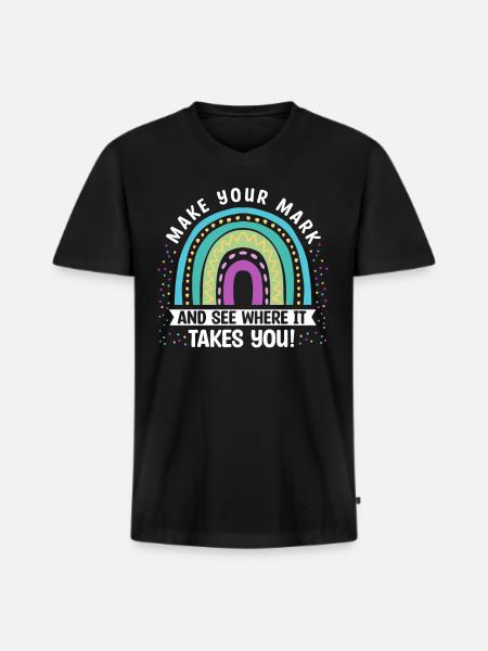 Make a sign and see - Men's Premium Organic T-shirt with V-neck - black