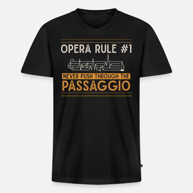 Opernsänger, Gesang, Opera - Männer Premium Bio T-Shirt mit V-Ausschnitt - Schwarz