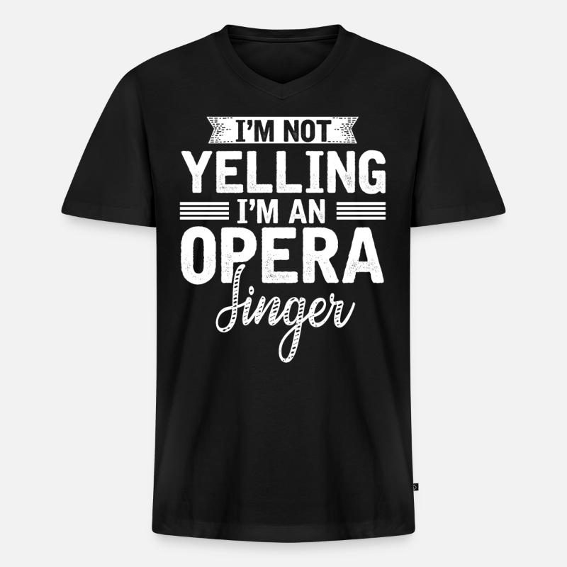 Opernsänger, Gesang, Opera - Männer Premium Bio T-Shirt mit V-Ausschnitt - Schwarz