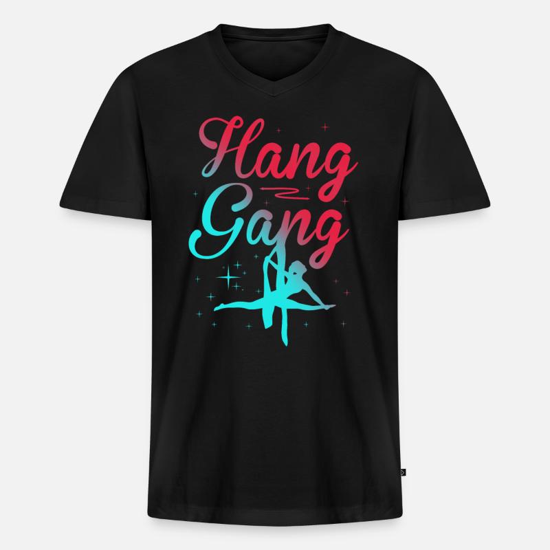 Luftsieger. Luftseide - Männer Premium Bio T-Shirt mit V-Ausschnitt - Schwarz