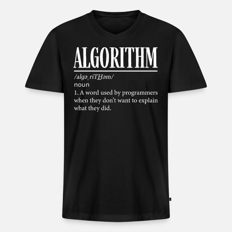 Algorithmus-Programmierer, Kodierung, Kodierer - Männer Premium Bio T-Shirt mit V-Ausschnitt - Schwarz