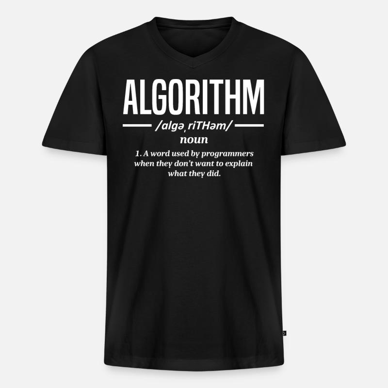 Algorithmus-Programmierer, Kodierung, Kodierer - Männer Premium Bio T-Shirt mit V-Ausschnitt - Schwarz