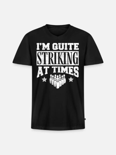 Bowling Player Gift, Bowler - Men's Premium Organic T-shirt with V-neck - black