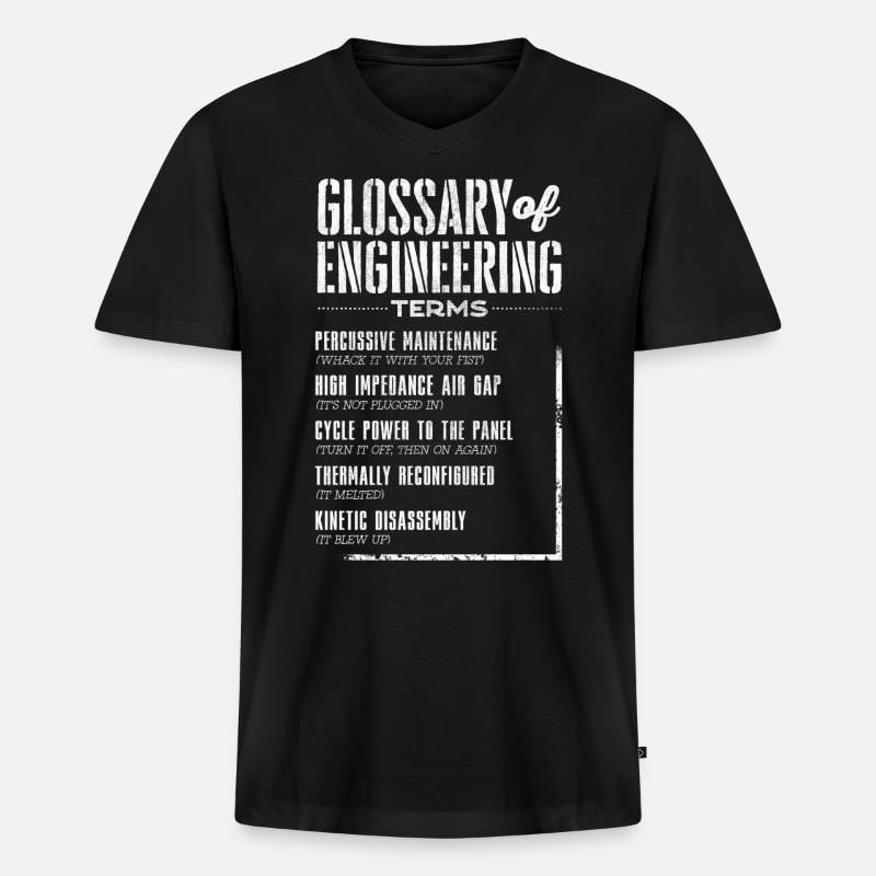 Glossar Of Engineering - Männer Premium Bio T-Shirt mit V-Ausschnitt - Schwarz