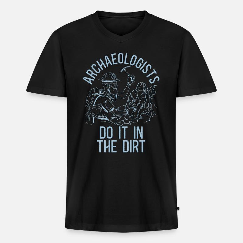 Archaeology Archaeologist Do Digging Archaeologist - Männer Premium Bio T-Shirt mit V-Ausschnitt - Schwarz