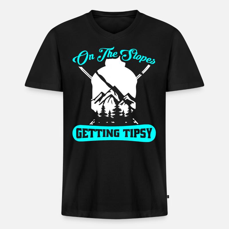 Snowboarder, Snowboarden - Männer Premium Bio T-Shirt mit V-Ausschnitt - Schwarz