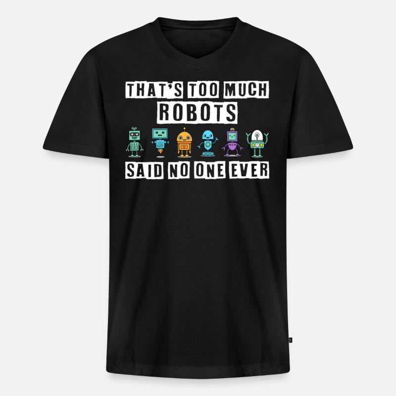 Robotique, constructeurs de robots - T-shirt encolure en V Premium bio Homme - noir