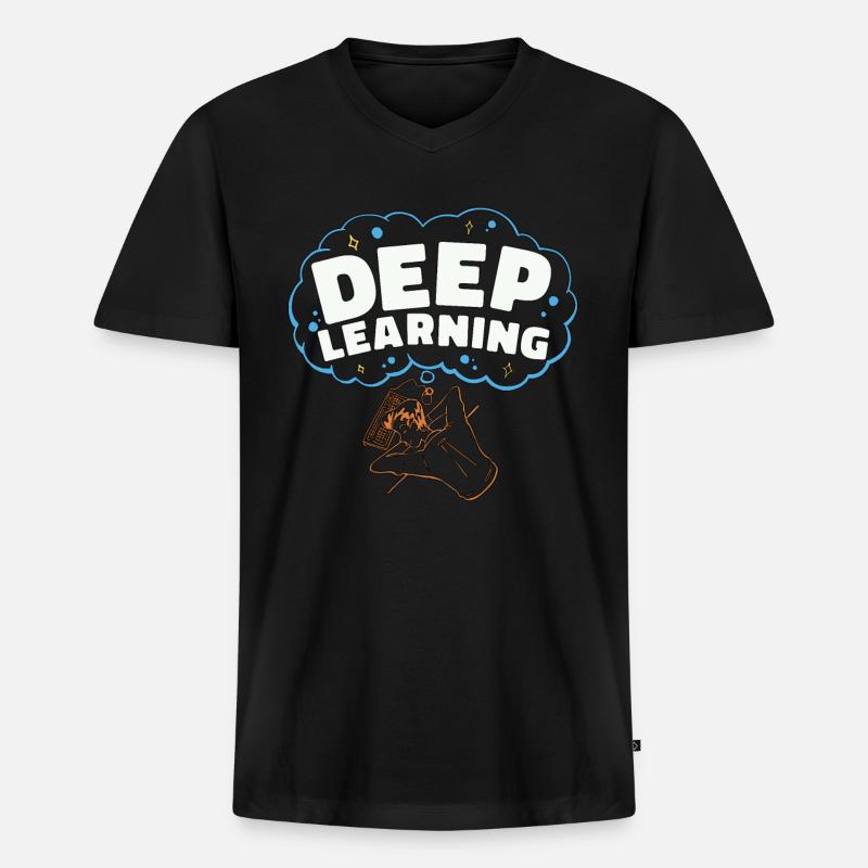 Artificial Intelligence Deep Learning Programmer - Männer Premium Bio T-Shirt mit V-Ausschnitt - Schwarz