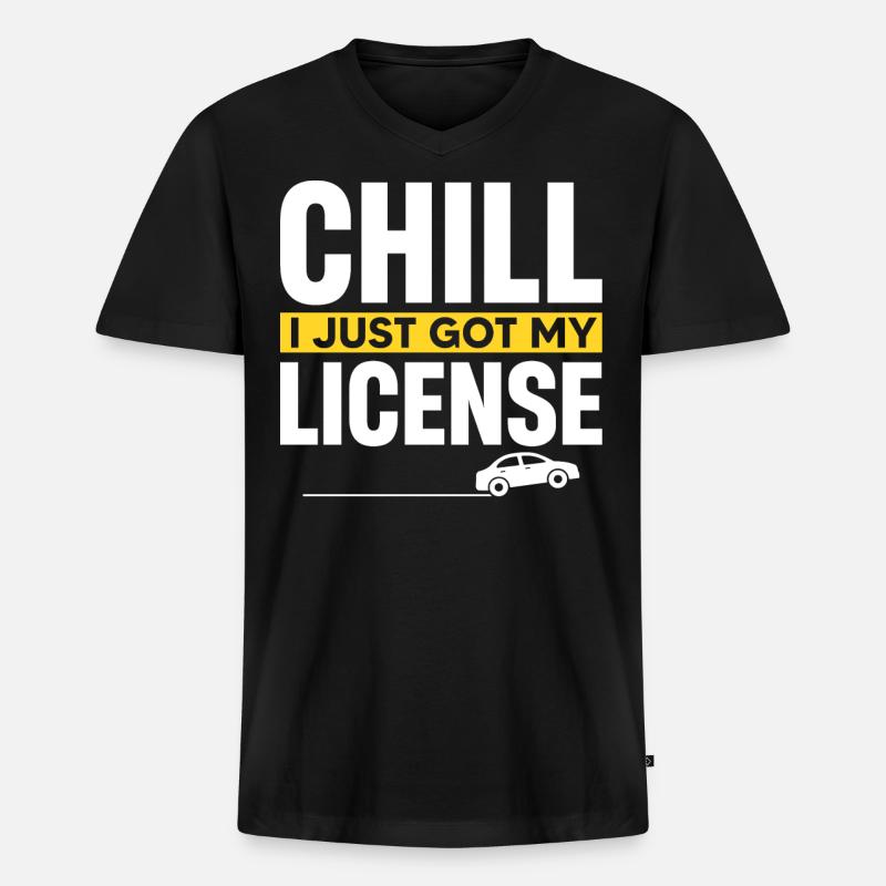 Führerschein - Männer Premium Bio T-Shirt mit V-Ausschnitt - Schwarz