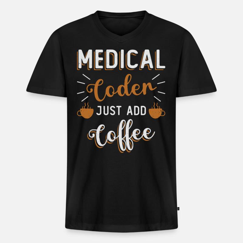 Medical encoder, programmer - Men's Premium Organic T-shirt with V-neck - black