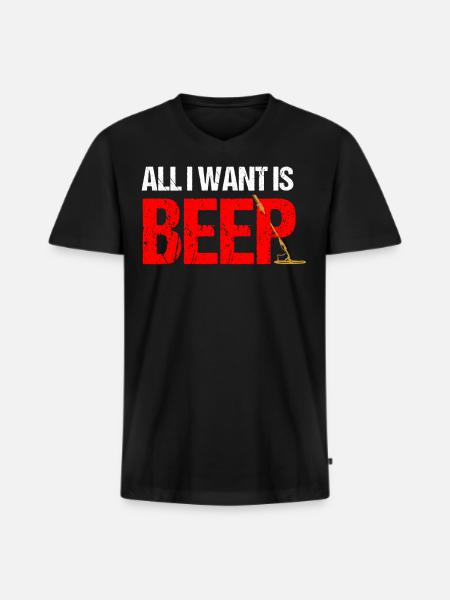 Metalldetektor, Metalldetektorist - Männer Premium Bio T-Shirt mit V-Ausschnitt - Schwarz