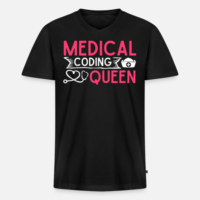 Medizinischer Kodierer Medizinischer Programmierer - Männer Premium Bio T-Shirt mit V-Ausschnitt - Schwarz