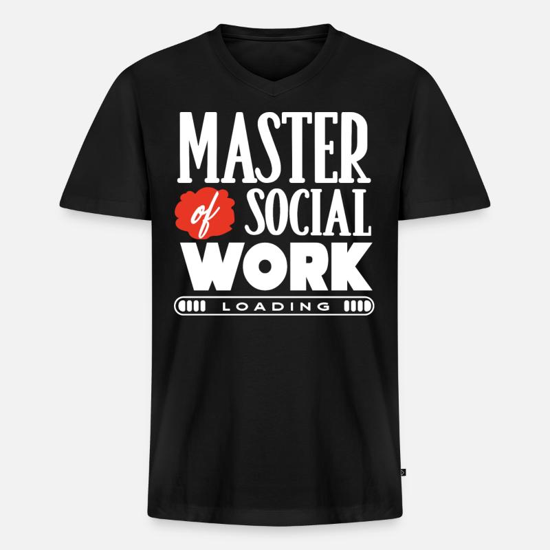 Sozialarbeiter - Männer Premium Bio T-Shirt mit V-Ausschnitt - Schwarz