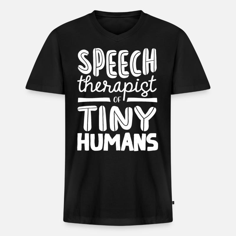 Speech-language pathology, speech-language pathologist - Men's Premium Organic T-shirt with V-neck - black