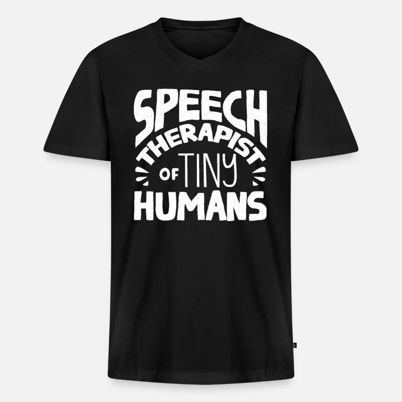 Speech-language pathology, speech-language pathologist - Men's Premium Organic T-shirt with V-neck - black