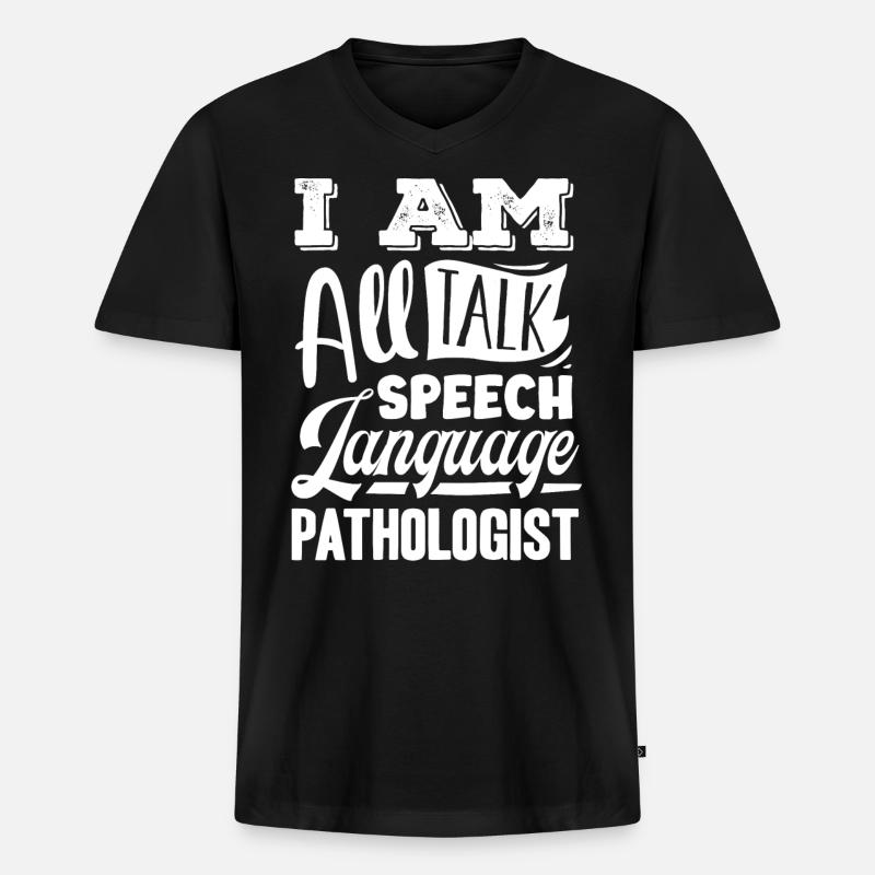 Speech-language pathology, speech-language pathologist - Men's Premium Organic T-shirt with V-neck - black