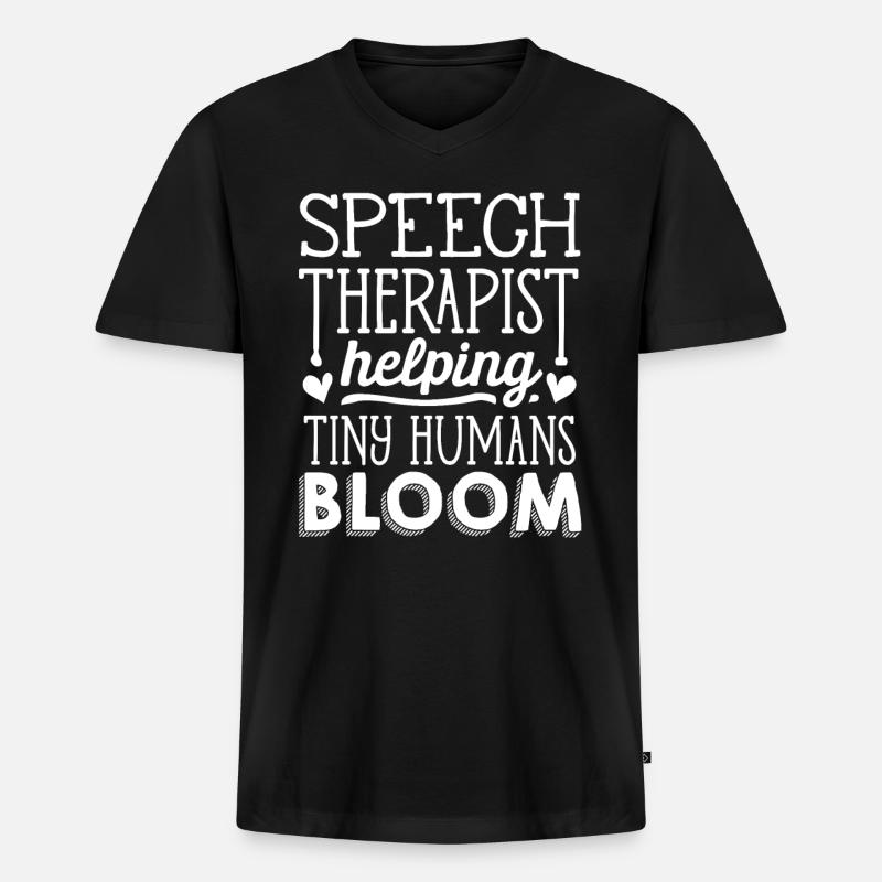 Speech-language pathology, speech-language pathologist - Men's Premium Organic T-shirt with V-neck - black