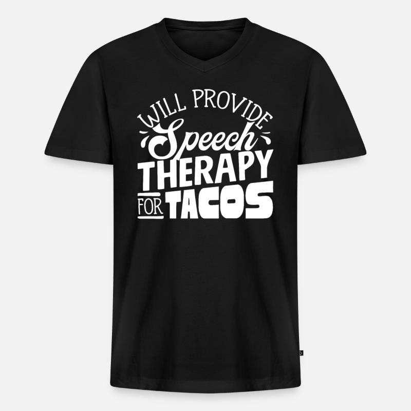 Speech-language pathology, speech-language pathologist - Men's Premium Organic T-shirt with V-neck - black