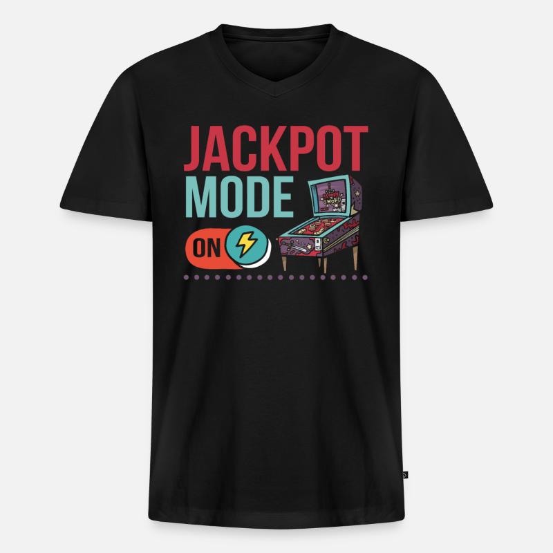 Flipper-Arcade-Spieler - Männer Premium Bio T-Shirt mit V-Ausschnitt - Schwarz