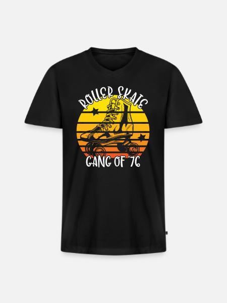 Rollschuhfahrer Rollerskates Rollschuh Gang 1976 - Männer Premium Bio T-Shirt mit V-Ausschnitt - Schwarz