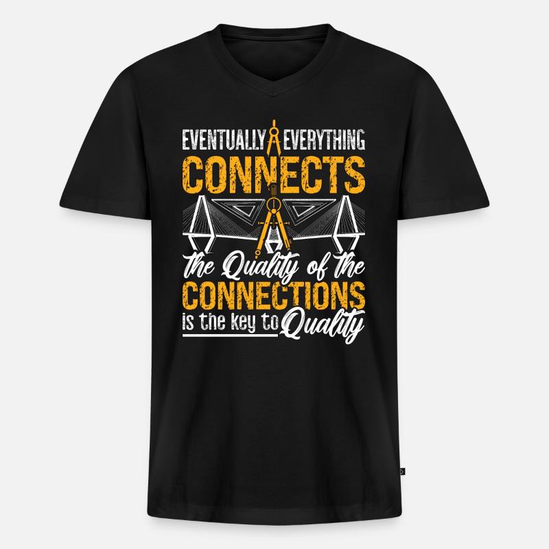 Eventually Everything Connects Builder Architects - Männer Premium Bio T-Shirt mit V-Ausschnitt - Schwarz
