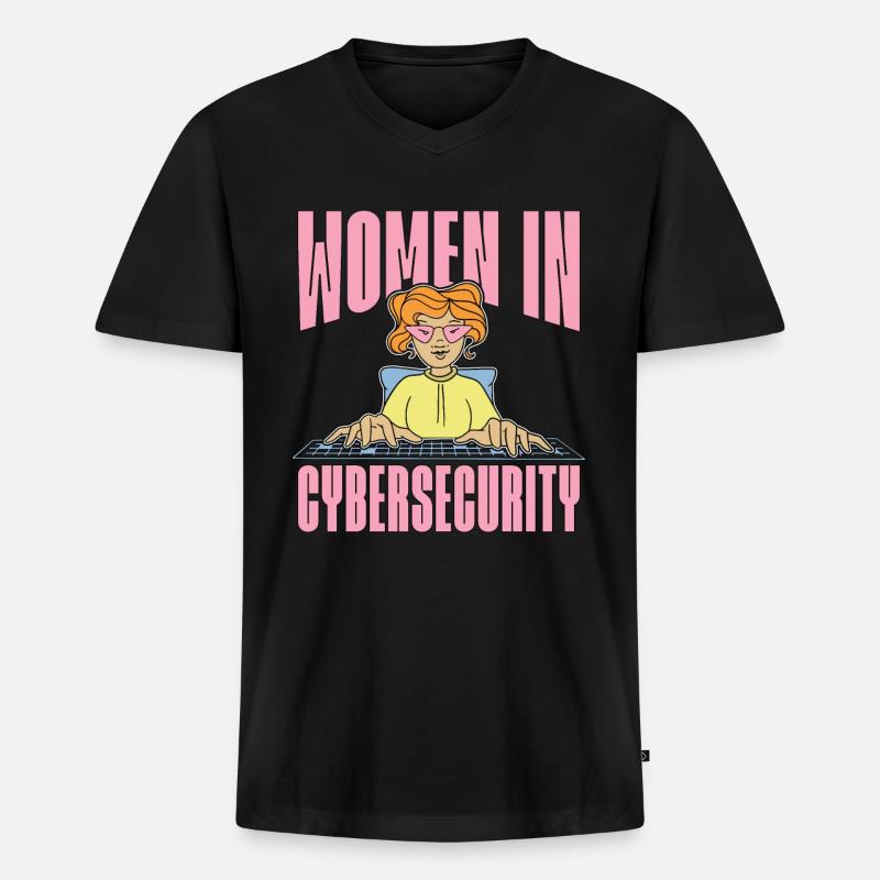 Cybersecurity Women In Cybersecurity Programming - Männer Premium Bio T-Shirt mit V-Ausschnitt - Schwarz