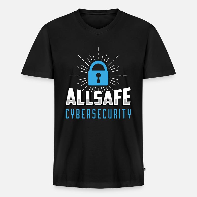 Cybersecurity Allsafe Cybersecurity Programmer - Männer Premium Bio T-Shirt mit V-Ausschnitt - Schwarz