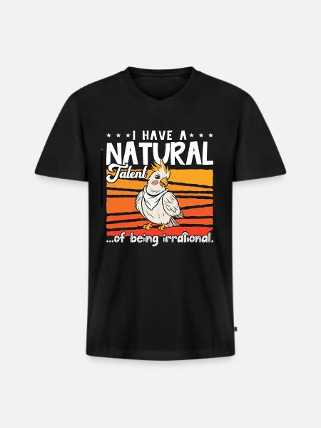Nymfkakadua Jag har en naturlig undulat Nymfkakadua älskare - Ekologisk premium-T-shirt med V-ringning herr - svart