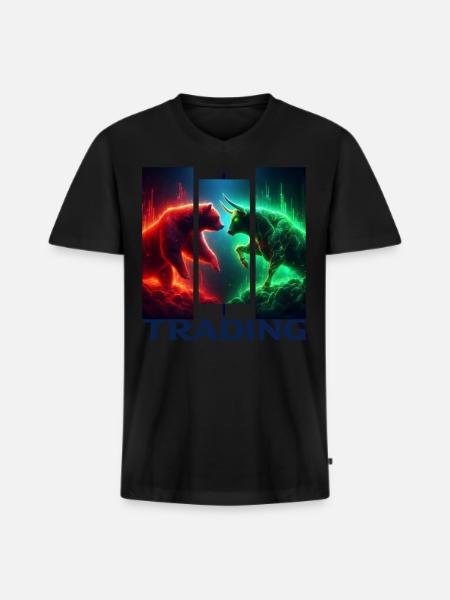 Trading - Men's Premium Organic T-shirt with V-neck - black