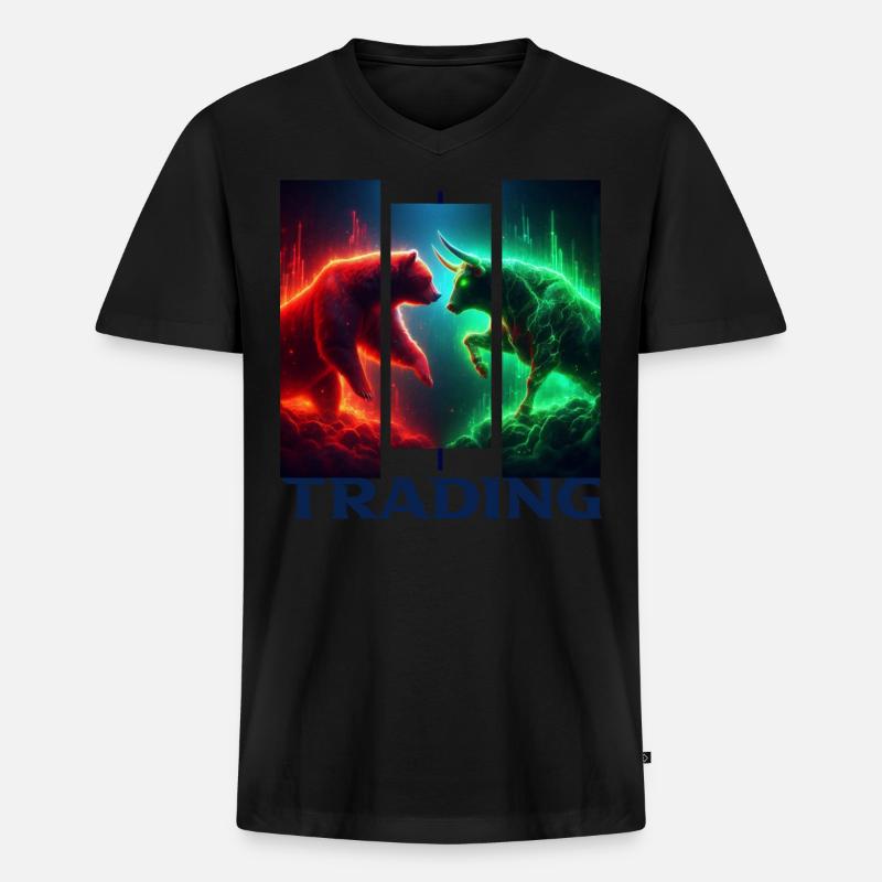Handel - Männer Premium Bio T-Shirt mit V-Ausschnitt - Schwarz