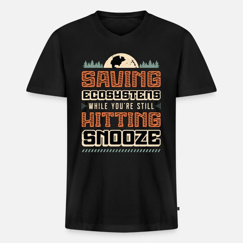 Environmental Science Saving Ecosystems Scientist - Männer Premium Bio T-Shirt mit V-Ausschnitt - Schwarz