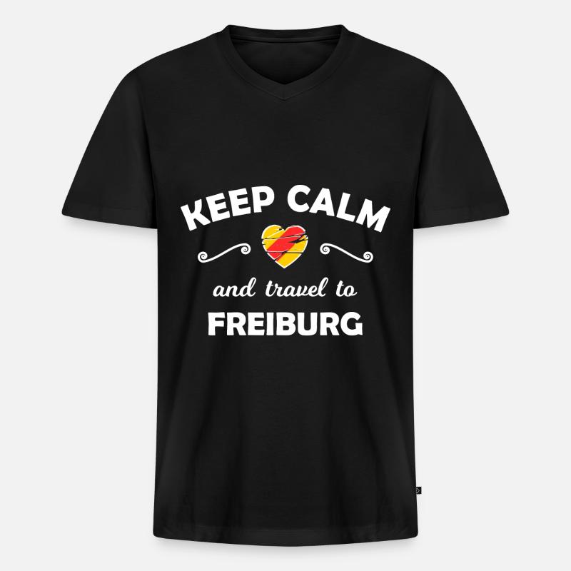 Die Reise nach Freiburg - Männer Premium Bio T-Shirt mit V-Ausschnitt - Schwarz