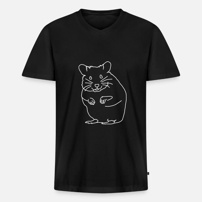 Hamster - Männer Premium Bio T-Shirt mit V-Ausschnitt - Schwarz