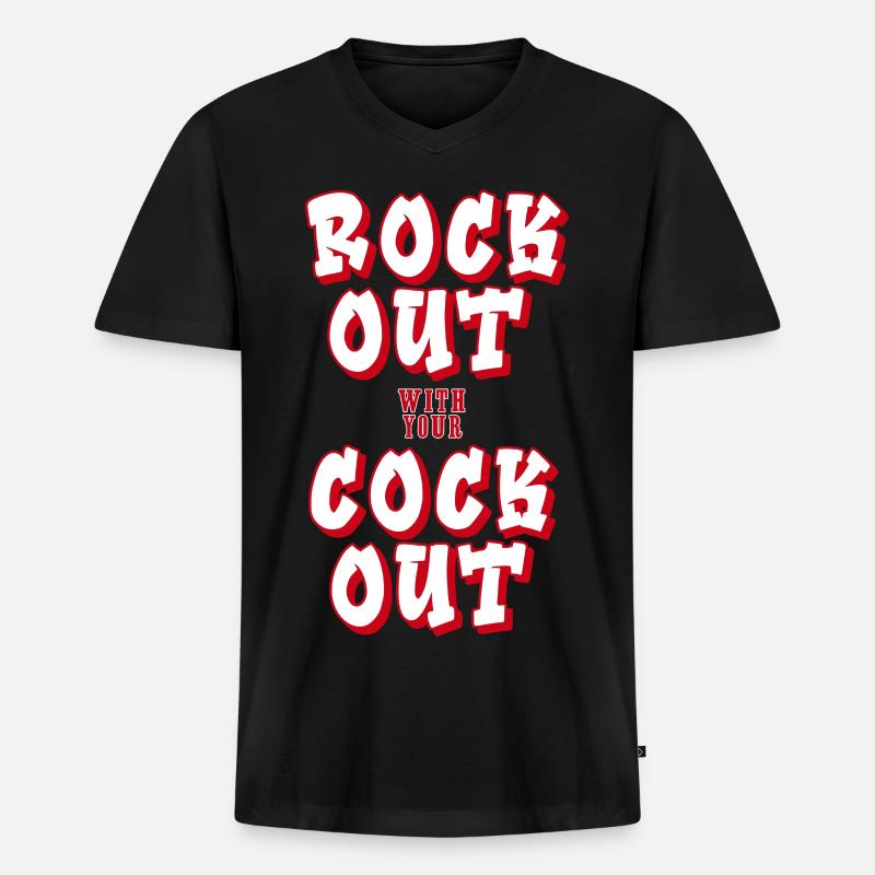 Abrocken - Männer Premium Bio T-Shirt mit V-Ausschnitt - Schwarz