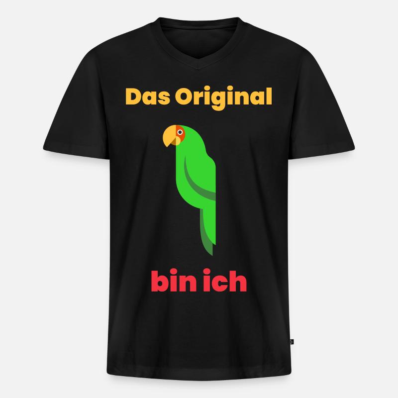Das Original bin ich - Männer Premium Bio T-Shirt mit V-Ausschnitt - Schwarz