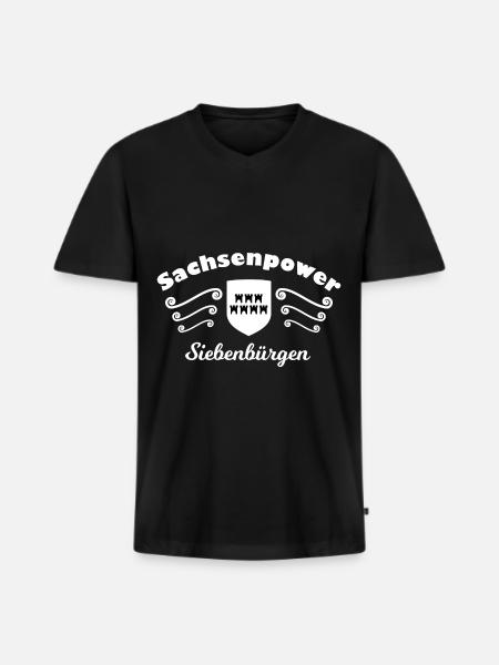 Die Sachsen aus Siebenbürgen - Männer Premium Bio T-Shirt mit V-Ausschnitt - Schwarz