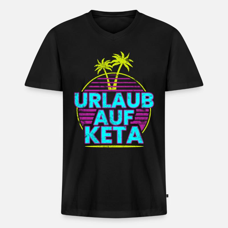 KETA Druffi Drogen Ketamin - Männer Premium Bio T-Shirt mit V-Ausschnitt - Schwarz