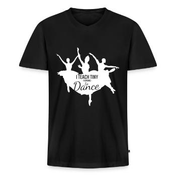 Ballett Lehrer mit Ballerina Illustration - Männer Premium Bio T-Shirt mit V-Ausschnitt - Schwarz - Vorne - Nico (187cm)