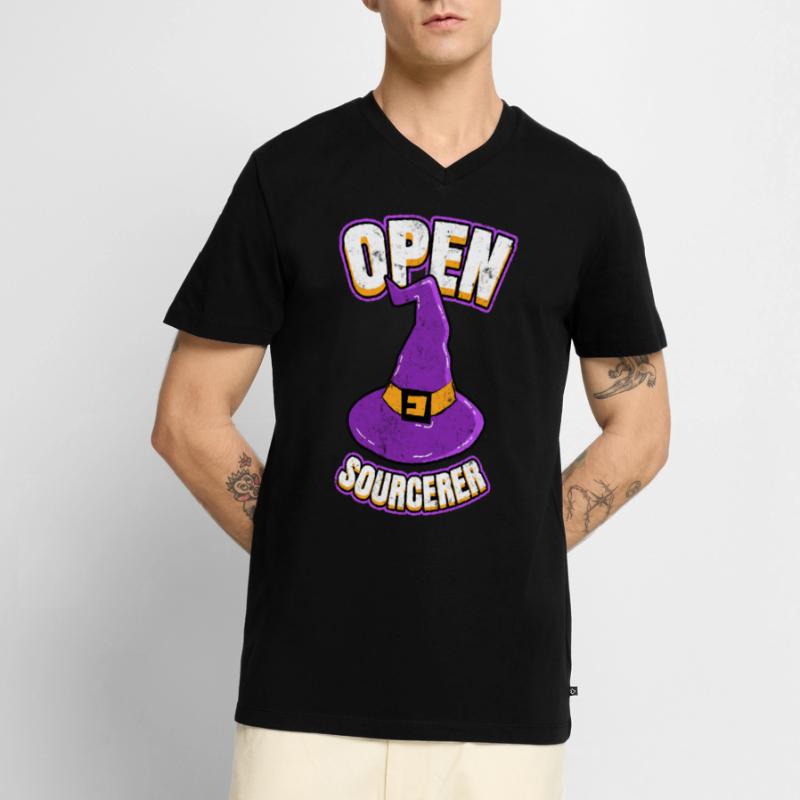 Programmeurs open source Hacker T-shirt encolure en V Premium bio Homme